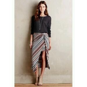 NEW Anthropologie Nubby Circle Tee Dark Gray by Deletta Size S Retails $68